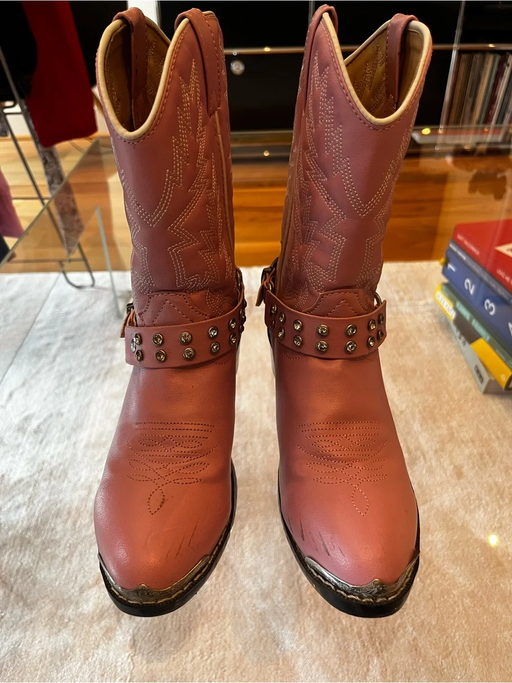 Girls pink rhinestone Durango cowgirl boots size 3D
